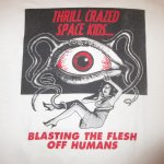 画像4: USED 90's SWEATY NIPPLES スウェッティニップルズ THRILL CRAZED SPACE KIDS BLAST リンガー Tシャツ WHT×RED / 241008 (4)