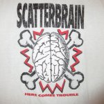 画像1: USED 90's SCATTERBRAIN スキャッターブレイン HERE COMES TROUBLE Tシャツ WHT / 241008 (1)