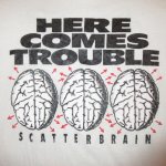 画像4: USED 90's SCATTERBRAIN スキャッターブレイン HERE COMES TROUBLE Tシャツ WHT / 241008 (4)