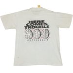 画像3: USED 90's SCATTERBRAIN スキャッターブレイン HERE COMES TROUBLE Tシャツ WHT / 241008 (3)