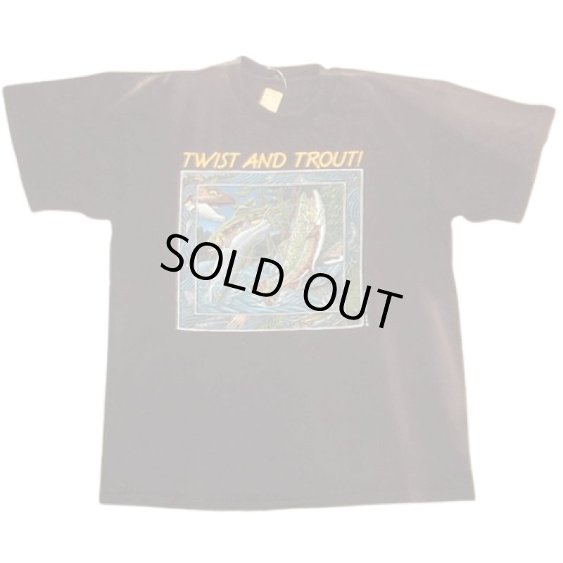 画像2: USED 90's RAY TROLL レイトロール フィッシング アート Tシャツ BLK サンフェード / 241029 (2)