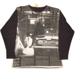 画像1: USED 90's UNKNOWN 全面フォトプリント 長袖Tシャツ BLK / 241029 (1)