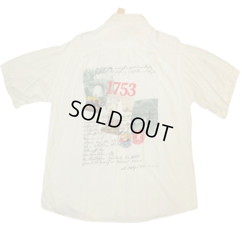 画像2: USED 80's Carlo Lana イタリア製 カイロプリント レーヨン 半袖シャツ OFF / 240808 (2)