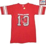 画像1: USED 70's CHAMPION チャンピオン バータグ NFL FALCONS フットボール ナンバリング Tシャツ RED / 240819 (1)