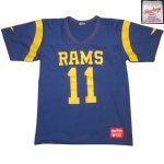 画像1: USED 80's Rawlings ローリングス NFL RAMS フットボール ナンバリング Tシャツ NVY / 240819 (1)