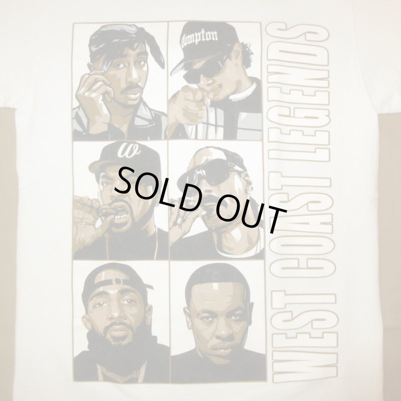 画像1: USED 00's WEST COAST LEGENDS ラッパー Tシャツ WHT / 250210 (1)