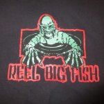 画像1: USED 00's REEL BIG FISH リールビッグフィッシュ 半魚人 Tシャツ BLK / 250310 (1)