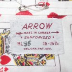 画像3: USED 60's ARROW アロー ハート トランプ 総柄 オープンカラー 半袖シャツ コットン WHT / 250515  (3)