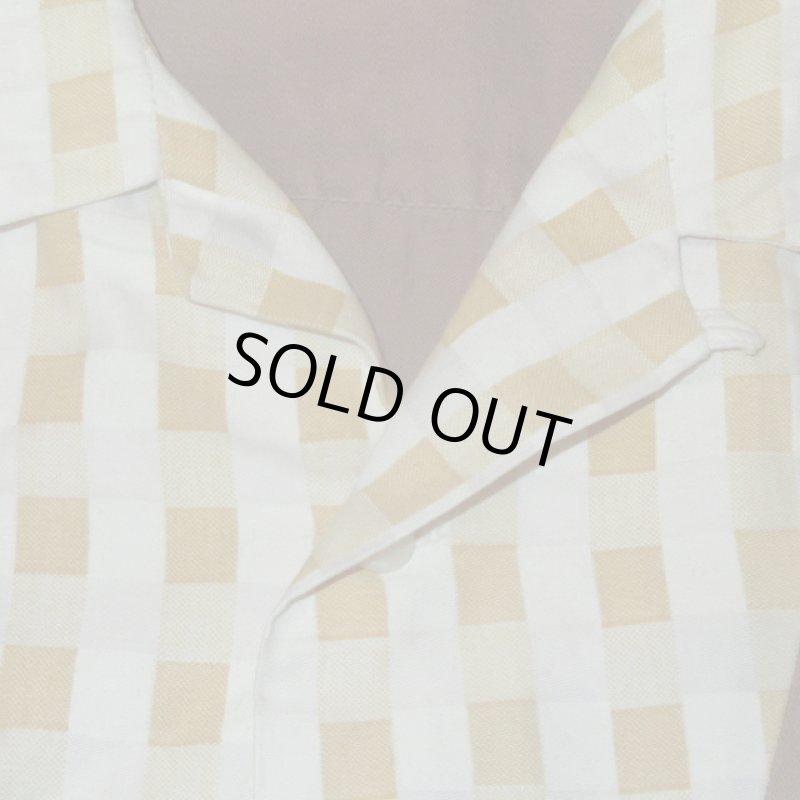 画像5: USED 60's UNKNOWN ロカビリー チェック切替 プルオーバー 半袖シャツ BRW / 250515  (5)