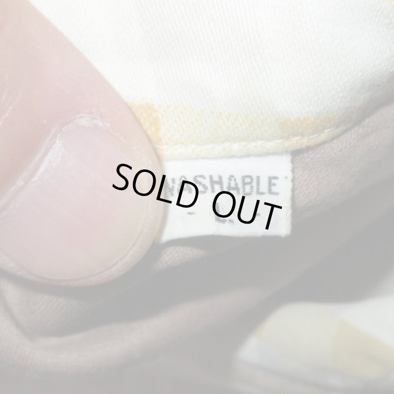 画像3: USED 60's UNKNOWN ロカビリー チェック切替 プルオーバー 半袖シャツ BRW / 250515  (3)