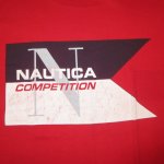 画像1: USED 90's NAUTICA ノーティカ COMPETITION USA製 胸ポケ Tシャツ RED / 250610 (1)