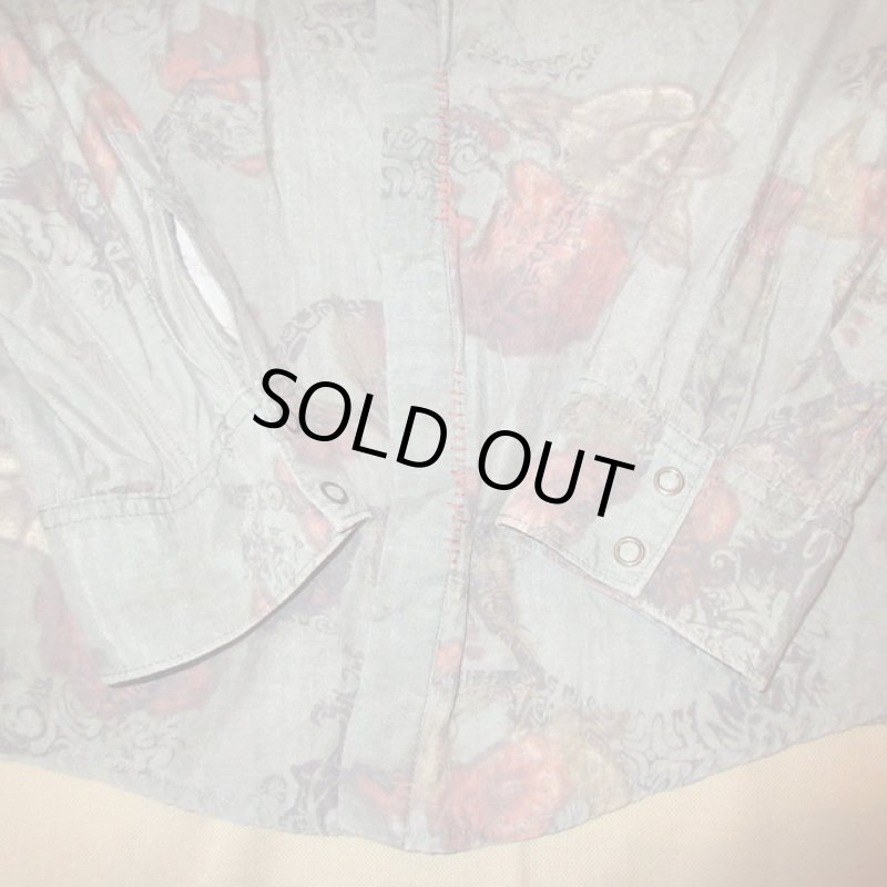 画像9: USED 00's MARITE FRANCOIS GIRBARD マリテ フランソワ ジルボー 総柄 長袖シャツ MIX / 250701 (9)