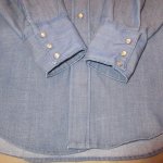 画像6: USED 70's Lee リー 花柄刺繍 ヒッピー シャンブレーシャツ 長袖シャツ BLUE / 250701 (6)