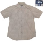 画像1: USED 90's STUSSY ステューシー アメリカ製 ダイス サイコロ 半袖シャツ GRY / 250515 (1)