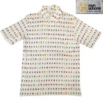 画像1: USED 80's REYN SPOONER レインスプーナー 乳首タグ 国旗柄 半袖 ポロシャツ WHT / 250515  (1)