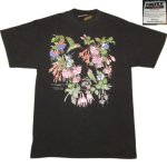 画像2: USED 90's FUCHSIAS＆HUMMINGBIRDS ハミングバード ハチドリ 動物 Tシャツ BLK / 250610 (2)