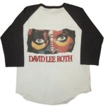 画像2: USED 80's DAVID LEE ROTH デイヴリーロス WORLD TOUR ラグラン ７分袖 Tシャツ WHT×BLK / 250620 (2)