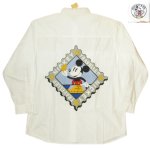 画像1: DEADSTOCK 90's MICKEY&CO ディズニー ミッキーマウス 長袖シャツ WHT / 250701 (1)