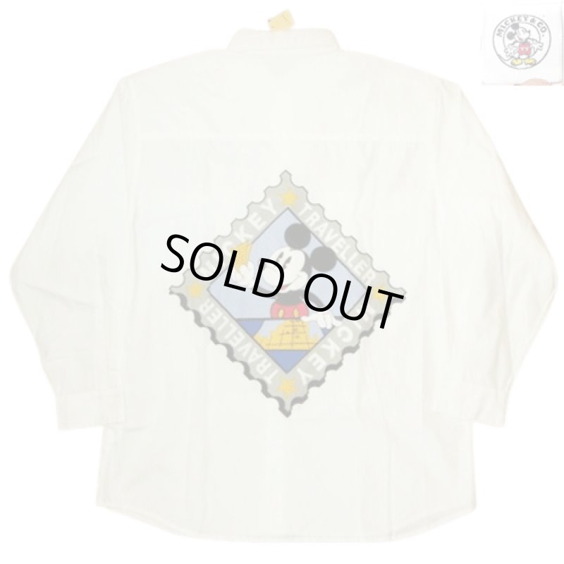 画像1: DEADSTOCK 90's MICKEY&CO ディズニー ミッキーマウス 長袖シャツ WHT / 250701 (1)