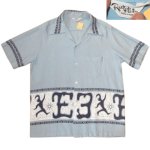 画像1: USED 70's Reef リーフ ハワイ製 プリント レーヨン ハワイアンシャツ 半袖シャツ BLUE / 250702 (1)