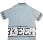 画像2: USED 70's Reef リーフ ハワイ製 プリント レーヨン ハワイアンシャツ 半袖シャツ BLUE / 250702 (2)