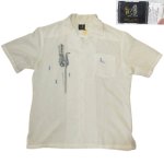 画像1: USED 70's Reef IOLANI イオラニ ハワイ製 ティキプリント ハワイアンシャツ 半袖シャツ WHT / 250702 (1)