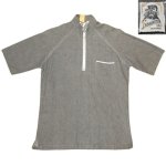 画像1: USED 70's KENNINGTON ケニントン ブラックシャンブレー ハーフジップ 半袖シャツ  BLK / 250702 (1)