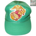 画像1: USED 80's USMC スナップバック メッシュキャップ CAP 帽子 GRN / 240805 (1)