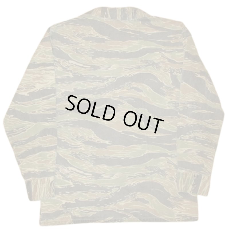 画像2: USED 80's US ARMY ミリタリー 民生品 アメリカ製 タイガーストライプカモ フィールドジャケット  / 250117 (2)