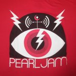 画像1: USED 00's PEARL JAM パールジャム LIGHTNING BOLT ツアー Tシャツ RED / 210407 (1)