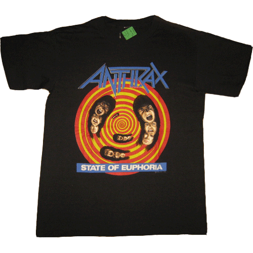 画像1: 【過去に販売した商品です】古着 ANTHRAX アンスラックス STATE OF EUPHORIA ツアー Tシャツ 80's/120615 (1)