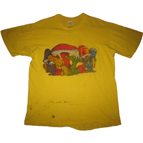 画像1: 【過去に販売した商品です】古着 マジックマッシュルーム キノコ 胸ポケ Tシャツ ヒッピー 70's/120616 (1)
