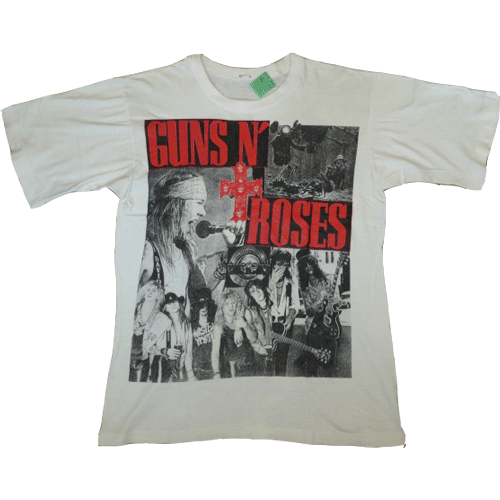 画像1: 【過去に販売した商品です】古着 GUNS N' ROSES ガンズ＆ローゼス フォト Tシャツ WHT 80's/130701 (1)