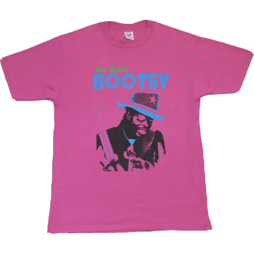 画像1: 【過去に販売した商品/在庫なし/SOLD OUT】古着 BOOTSY COLLINS ブーツィコリンズ WE WANT... Tシャツ PINK 90's/140517 (1)