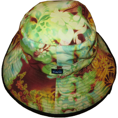 画像1: 新品 KAVU カブー 総柄 アウトドア ハット HAT 帽子 サイケ フラワー USA製 00's / 140715 (1)