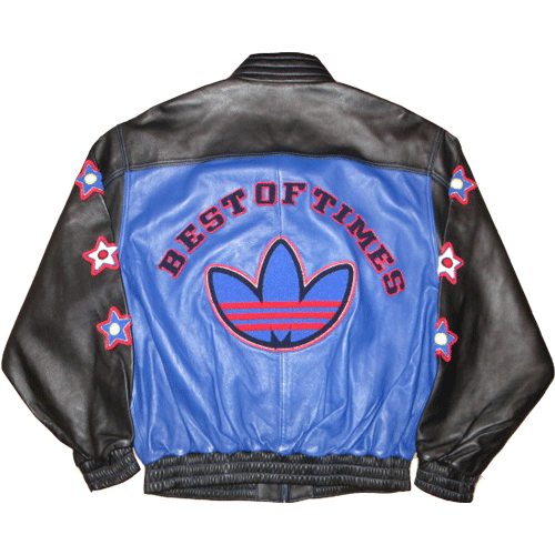 80's old adidas RAN DMC着用　leather jacketよろしくお願いいたします