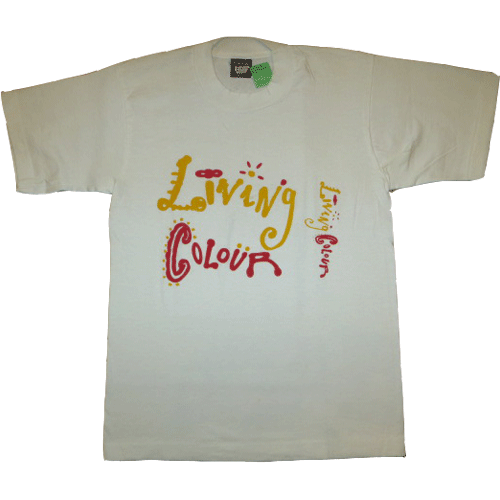 画像1: 【過去に販売した商品/在庫なし/SOLD OUT】古着 Living Colour リヴィングカラー ブラックロック ロゴTシャツ 90's / 150313 (1)