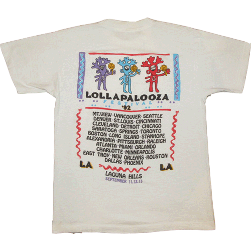 激レア両面LOLLAPALOOZA 1992ロラパルーザ Tシャツ2XL