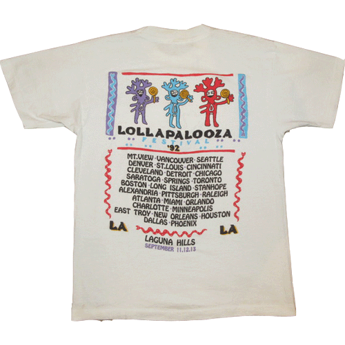 サイズLLOLLAPALOOZA 1992 T-shirt  ロラパルーザ　tシャツ美品