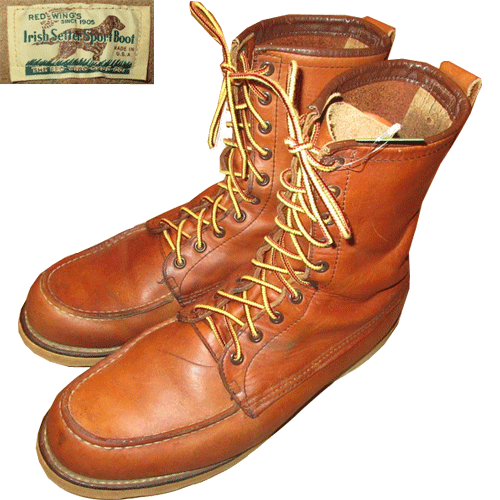 古着 80's REDWING レッドウイング アイリッシュセッター 877 レザーブーツ 犬プリントタグ BRW / 200328