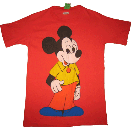 画像1: 【過去に販売した商品です】古着 ミッキーマウス Tシャツ 両面パッチ USA製 80年代 (1)