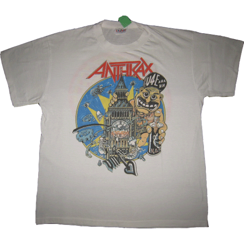 画像1: 【SOLD OUT！】古着 ANTHRAX アンスラックス ビッグベン ノットマン Tシャツ 80年代 (1)