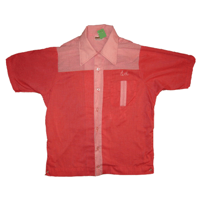 画像1: 【過去に販売した商品です】古着 KING LOUIE キングルイ ボーリングシャツ ピンク 70年代 (1)