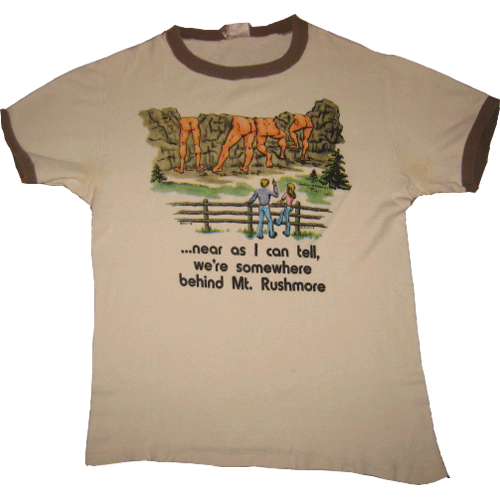 画像1: 【過去に販売した商品です】古着 Mt.RUSHMORE ラシュモア お尻 ギャグ リンガー Tシャツ ヴィンテージ 70年代 (1)