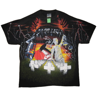画像1: 【SOLD OUT！】古着 METALLICA Tシャツ 総柄 1991年 スラッシュメタル (1)