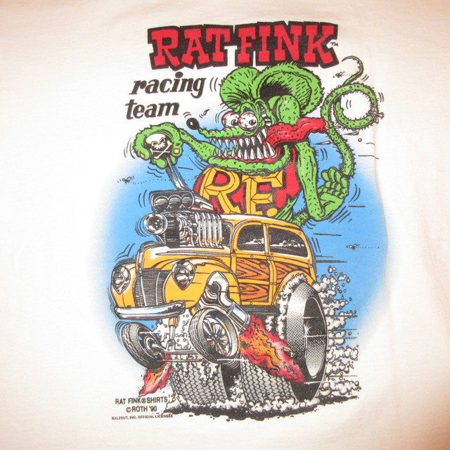 古着 90's RAT FINK ラットフィンク エドロス Tシャツ WHT / 190318