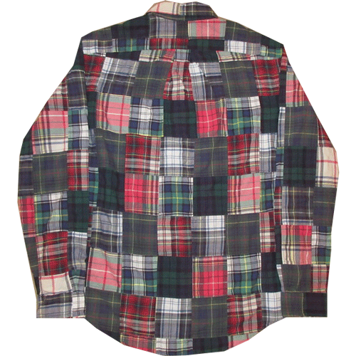 古着 90's Ralph Lauren ラルフローレン パッチワークシャツ MIX /190312