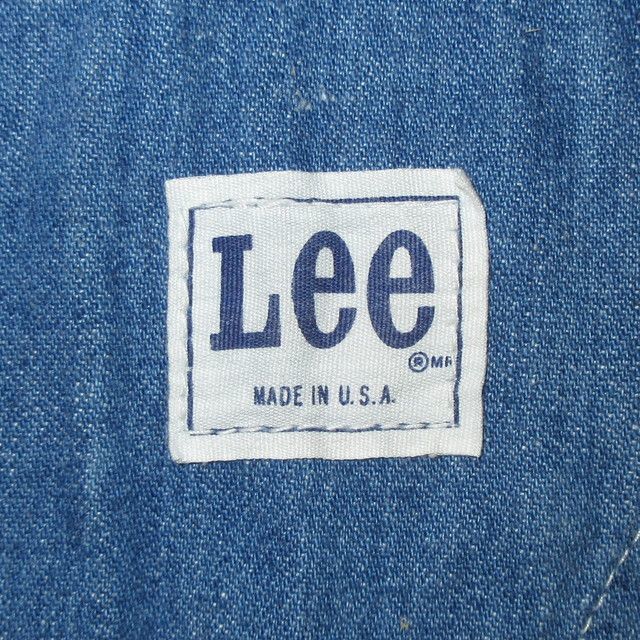 USED 70's Lee リー 白タグ デニムオーバーオール USA製 BLUE / 200714