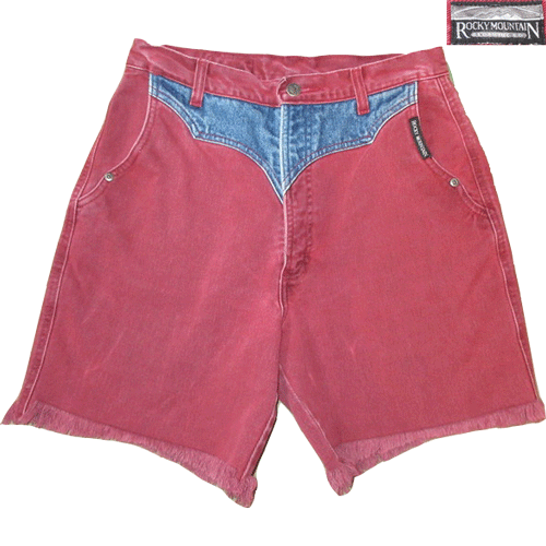 画像1: USED 80's ROCKY MOUNTAIN CLOTHING ロッキーマウンテン カットオフ ショーツ WINE / 200806 (1)