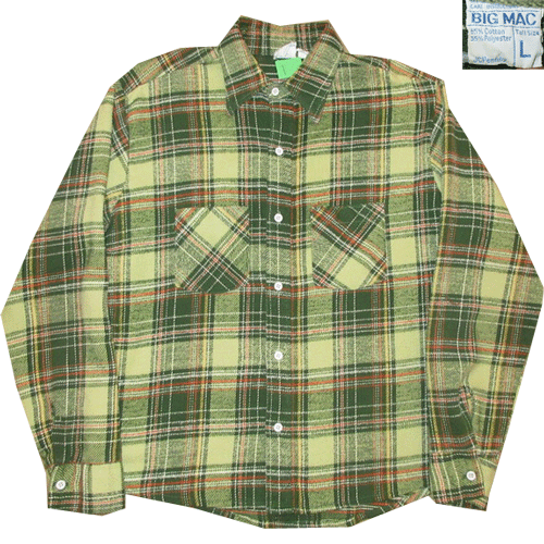 【BIG MAC】 60s ビッグマック  ネルシャツ グリーン 緑 L